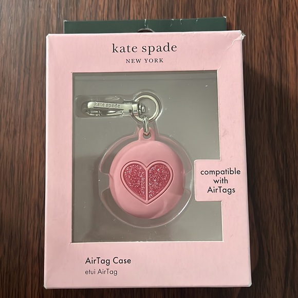 Kate Spade silicone Pink Glitter AirTag Case New - Picture 2 of 4